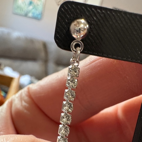 Elegant Silver Drop Earrings - Picture 2 of 4